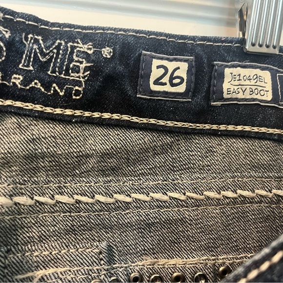 Miss Me Easy Boot Cut Dark Wash Embellished Low Rise Jeans Size 26 - Picture 6 of 10
